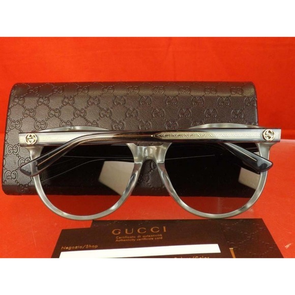 GUCCI PEARL GRAY GOLD GG 3833/F/S R4IHA ROUND CAT EYE 434093 SUNGLASSES ITALY main image 6